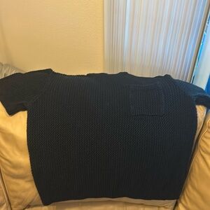 Men’s medium loose fit black cotton thick mesh tee